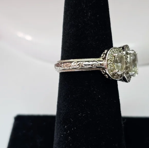 Tacori Diamonique Epiphany in Bloom Platinum Clad 925 Ring Size … - Picture 11 of 16